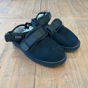 Suicoke NOTS-VM BLACK SHERLING LINED SANDALS SIZE US 5/ EU 36 Unisex Adjustable